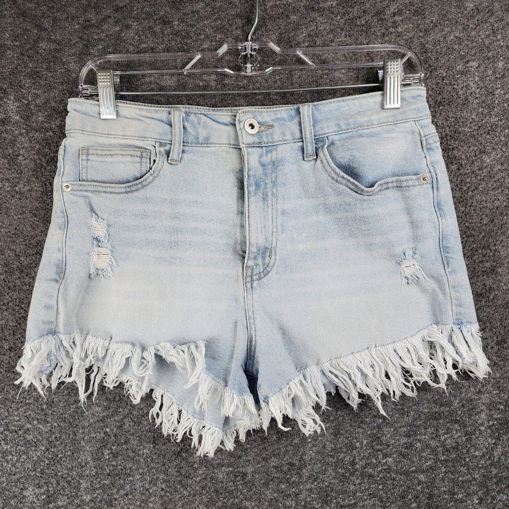 RE generation Shorts Womens 9 Festival Short Light Wash Distressed Frayed EUC